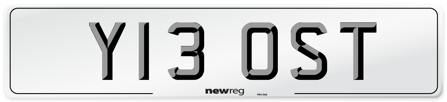 Y13 OST Number Plate from New Reg